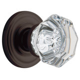 Crystal Single Dummy Door Knob with Traditional Round Rose
