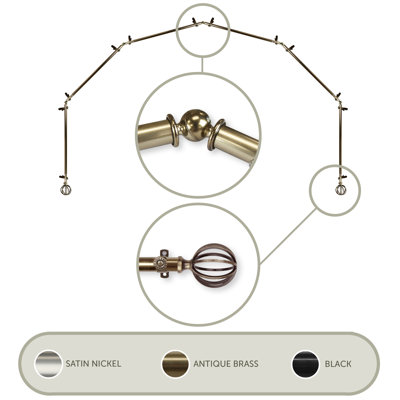 Tringle à rideaux simple pour fenêtre 6 côtés Burma