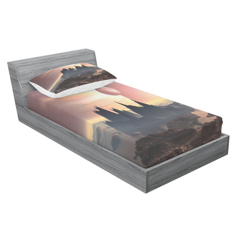 Fantasy Microfiber Patterned Sheet Set, Twin XL Sheet Set + Fitted Sheet + 1 Pillowcase