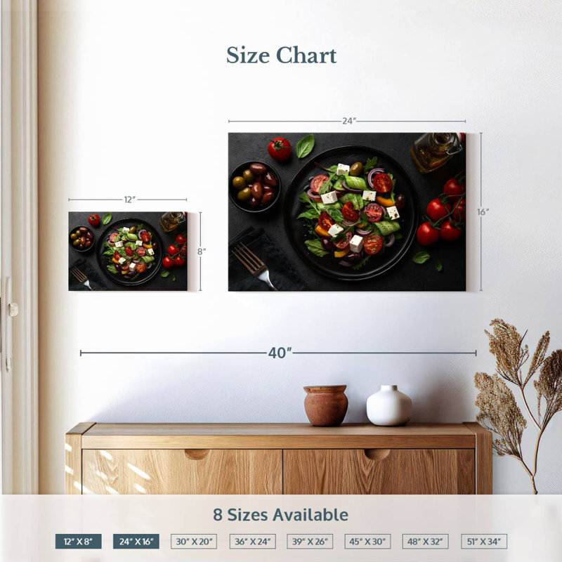Yarlin Zesty Greek Salad, 16" H x 24" W