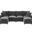 Canapé modulaire modulaire, chenille en forme de U à 6 places avec coussins, librement combinable, structure en bois, mousse confortable 6, coussin, structure solide pour la décoration intérieure