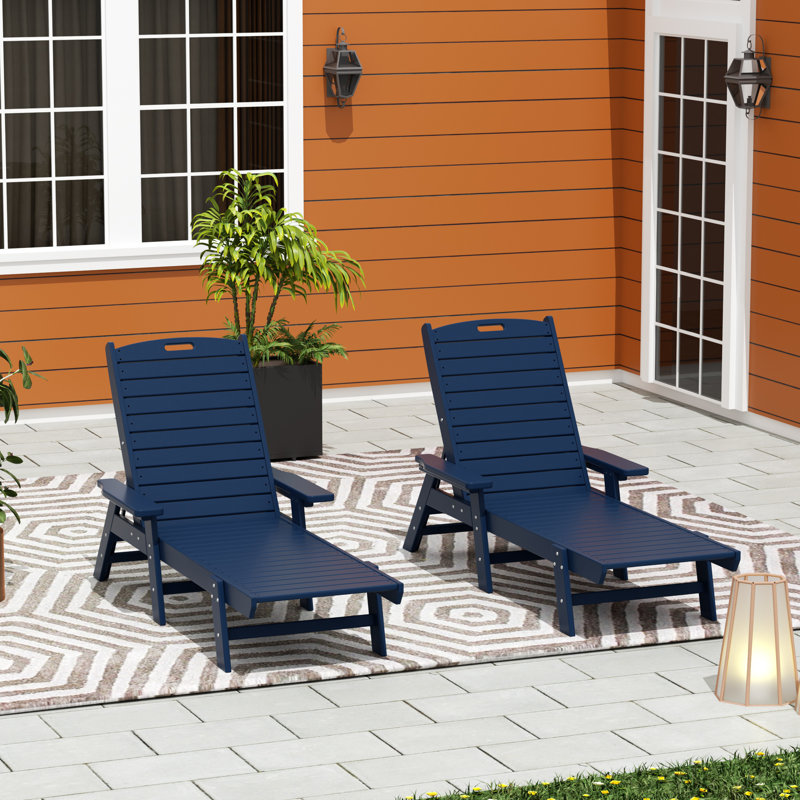 Chaise longue inclinable de 46,7 po Laguna, Bleu marine