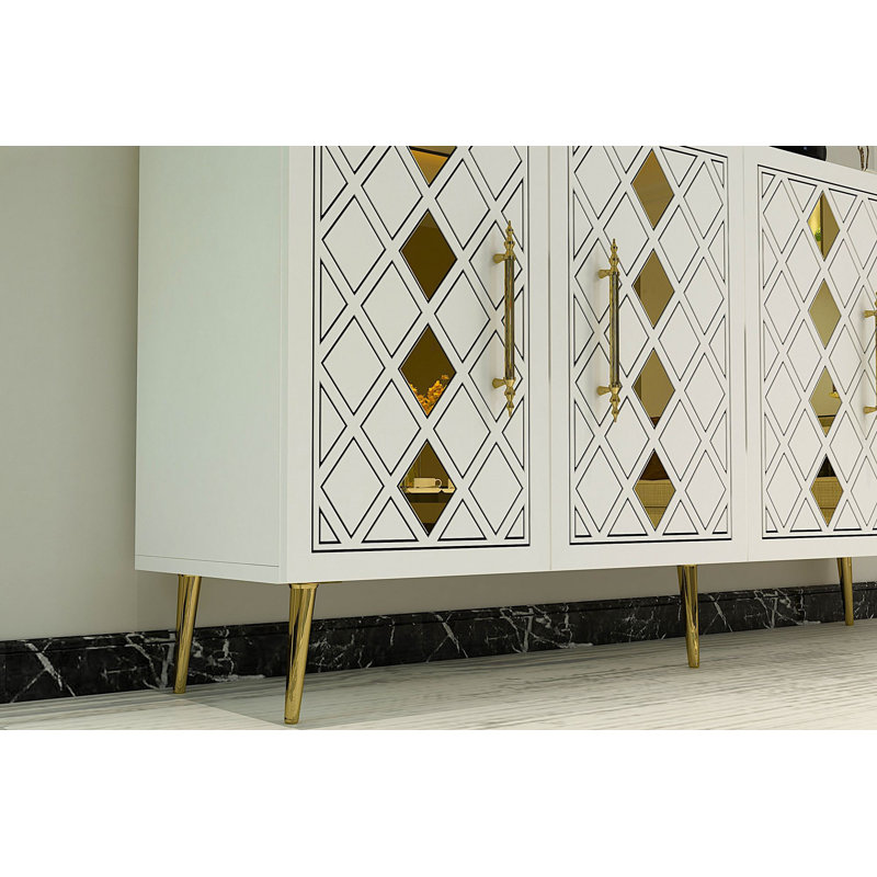 Olivia 150cm Console Table, Cream/Gold