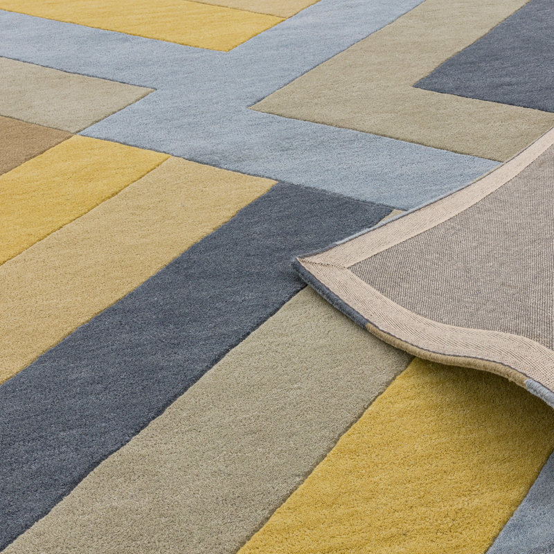 Simeon Abstract Wool Hand Tufted Area Rug, Runner 66 x 200cm
