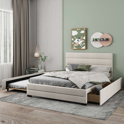 Nahush Queen size Upholstered Storage Bed