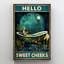 «Blue Mermaid - Hello Sweet Cheek», impression sur toile tendue-1960996576