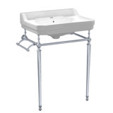 Victoriahaus 23.5" x 20" Rectangular Console Sink with Faucet Drill, Towel Bar, Backsplash, and Overflow