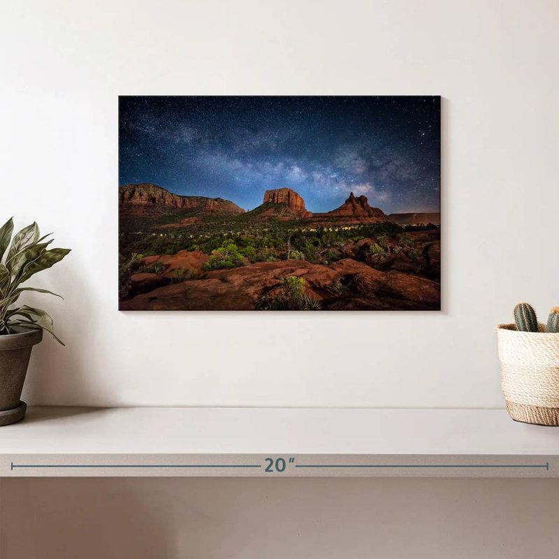 Oberle Voie laiteuse et clair de lune sur les roches rouges de Sedona, H 8 po x l 12 po
