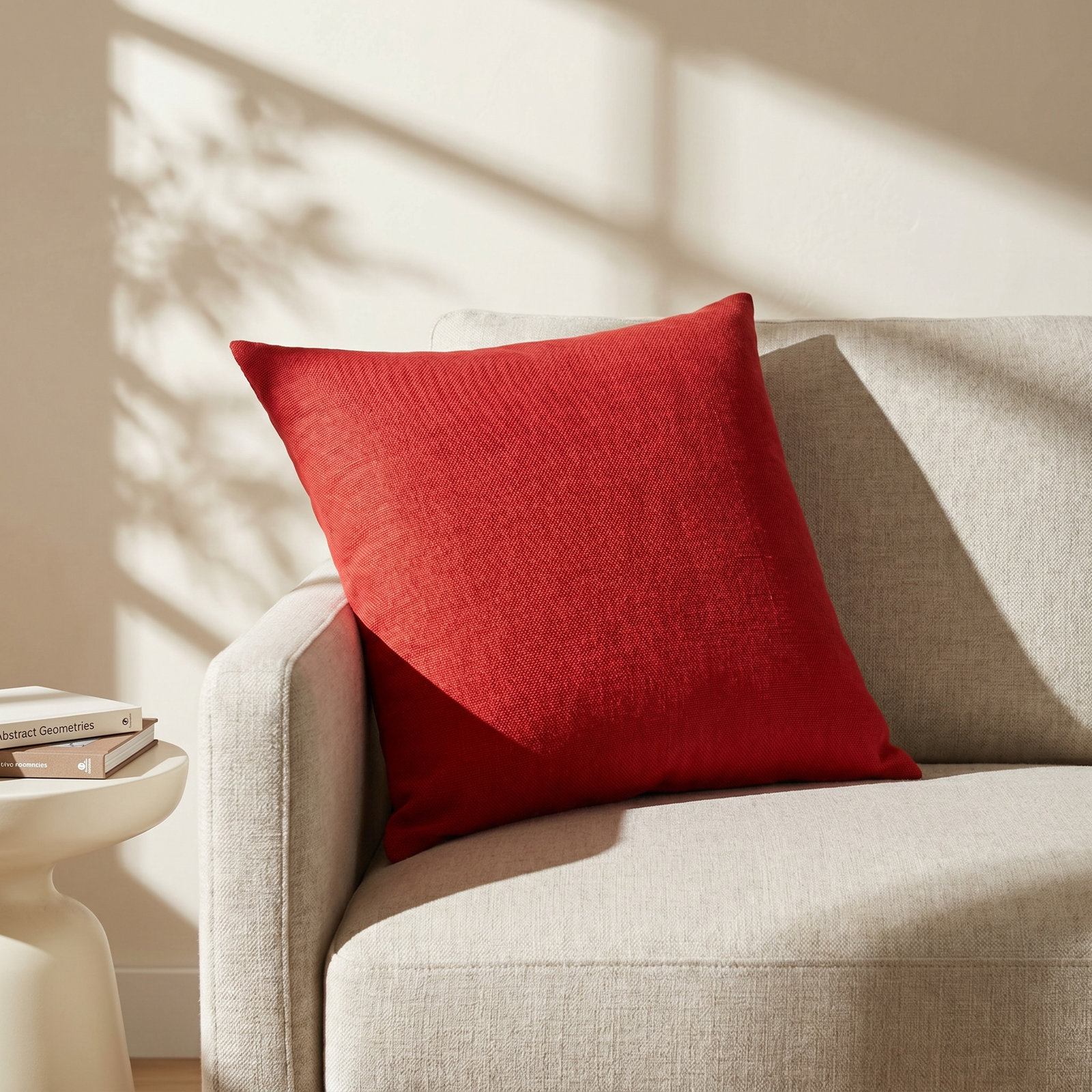 Elliotte 20" x 20" Linen Pillow Cover, Red, Pillow Cover Only - No Insert