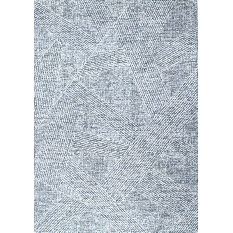 Handmade Teal Wool Tufted Runner Rug 2'6" x 8'
