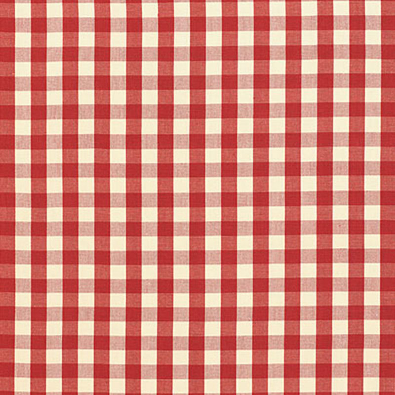 Elton Cotton Check Fabric, Red