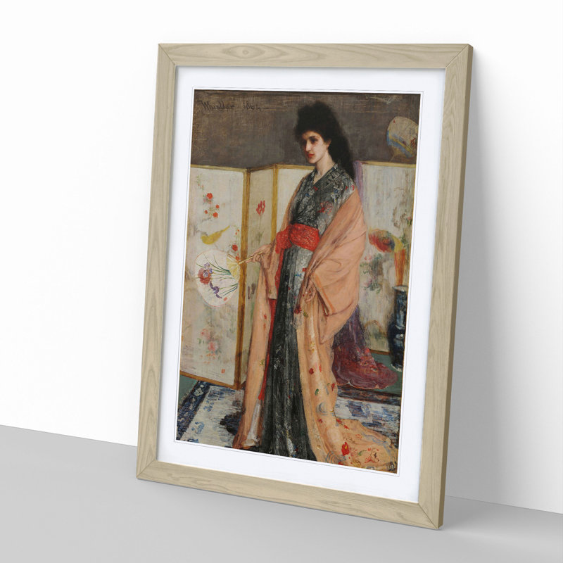 Lady in a Kimono by James Mcneill Whistler - Framed Print, 65cm H x 48cm W x 2cm D, Oak Framed