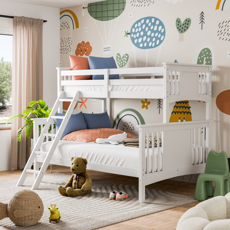 Sinniah Kids Twin Over Full Bunk Bed, White