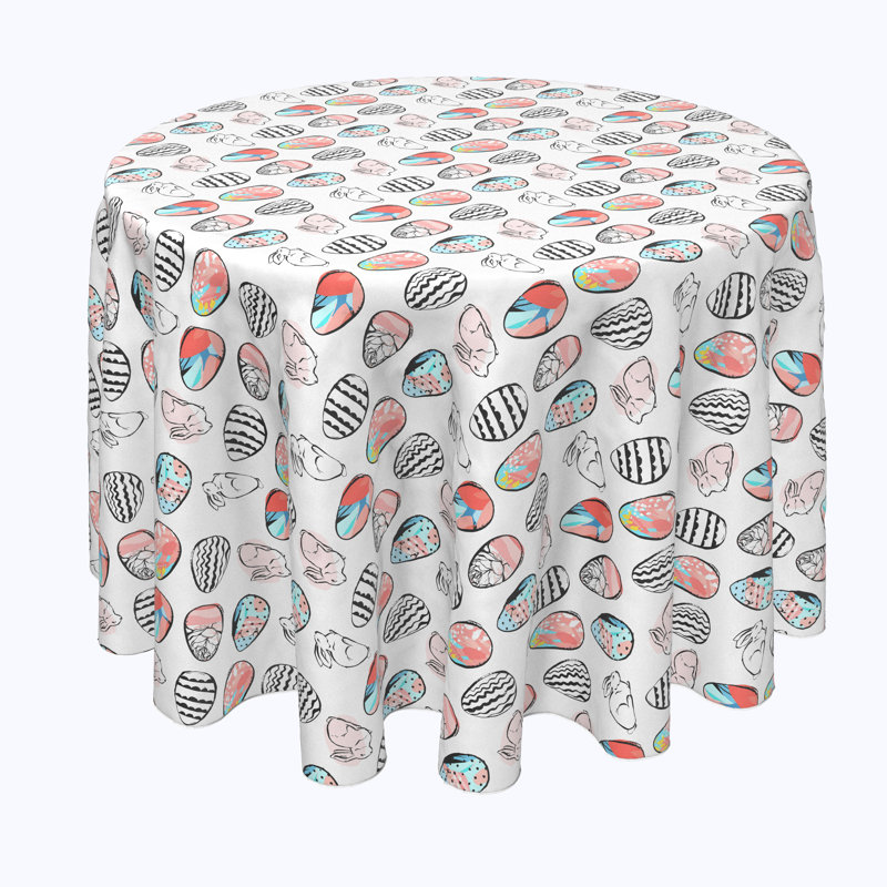 Cygnus Geometric Round Easter Tablecloth, 90" x 90"