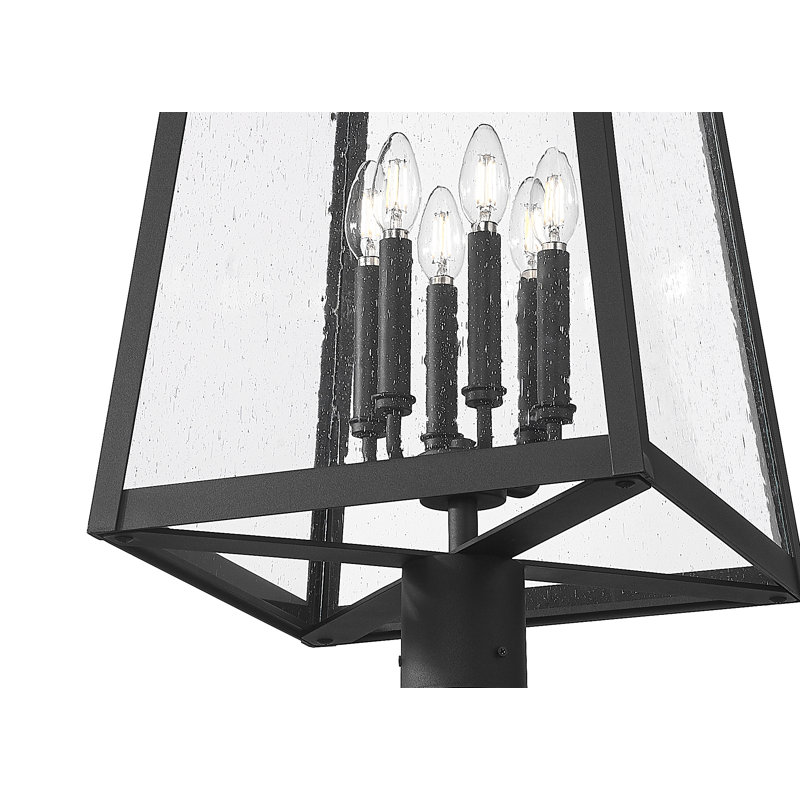 Rainer 6 Light Outdoor Post Mounted Fixture in Black
