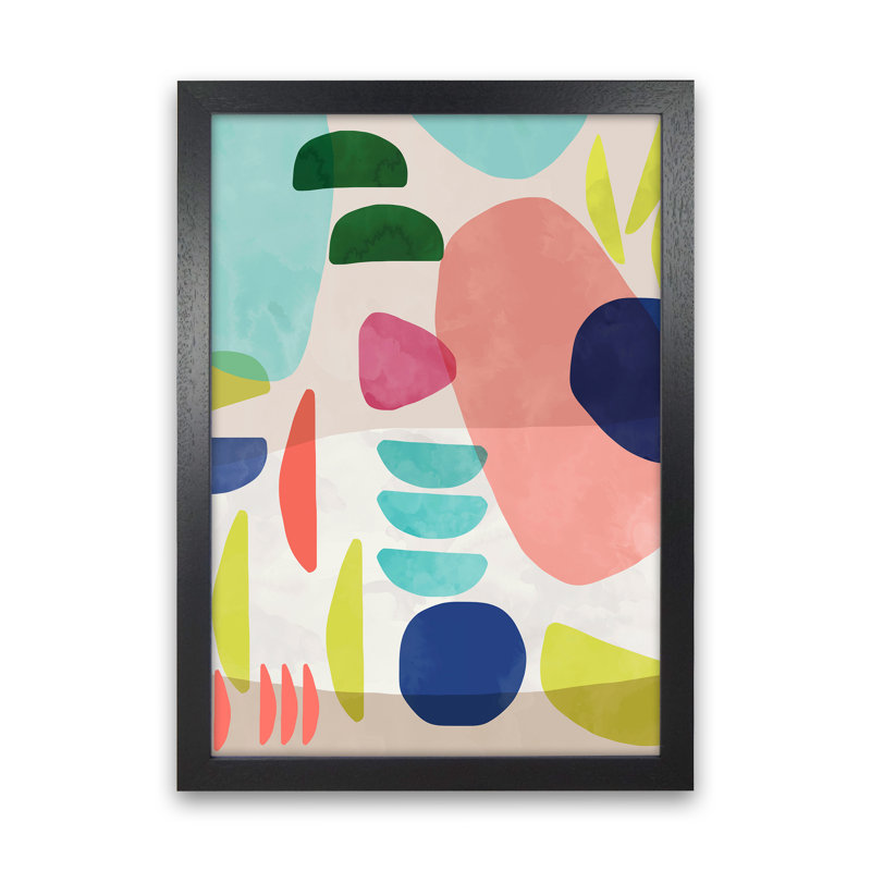 Organic Bold Shapes - Print, Black Framed, 46cm H x 34cm W x 3cm D