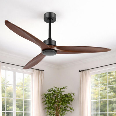 Wivenhoe Solid Wood 3-Blade Propeller Ceiling Fan with Remote