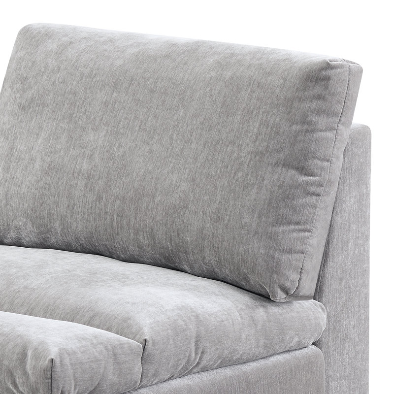 Chaise sans accoudoirs en tissu Bowens, Tissu gris