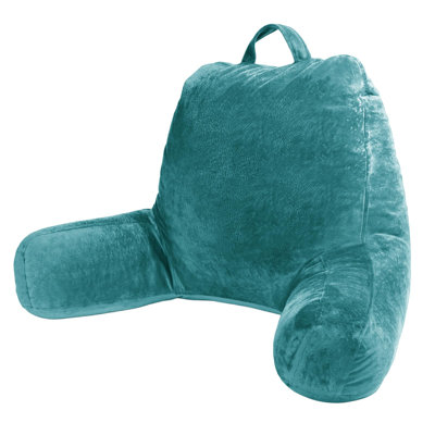 Sasttie Reading Pillow for Bed, Back Pillow for Sitting Up, Teal Blue