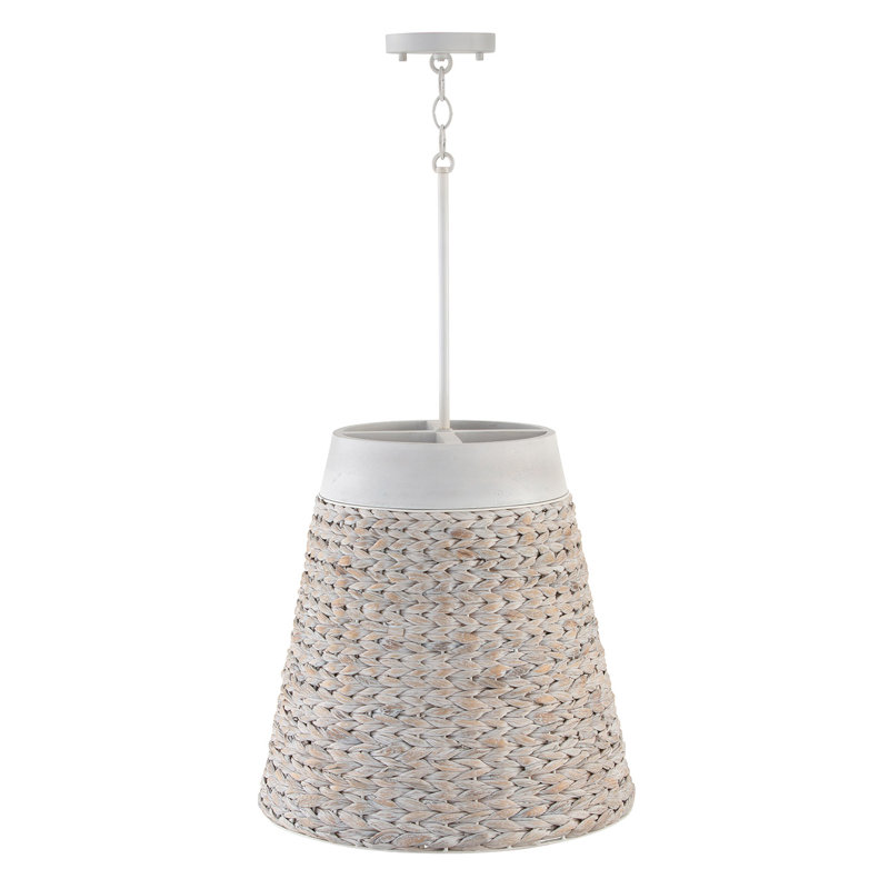 Tallulah 4-Light Charcoal Wash Drum Pendant with Matte Black Accents