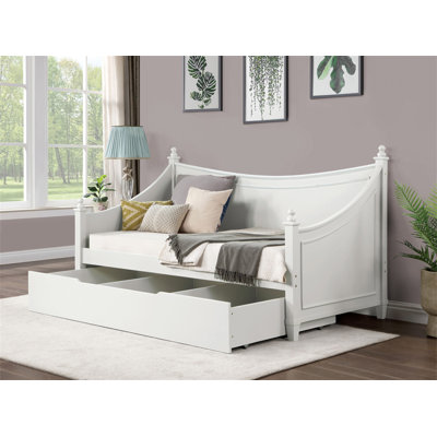 Lit de jour simple de style transitionnel avec moulures et finition blanche