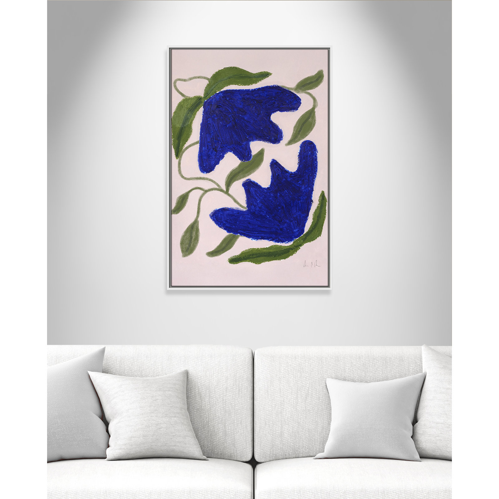 Colette "Blue Anemones No. 02" Print, 37.5" H x 25.5" W, White