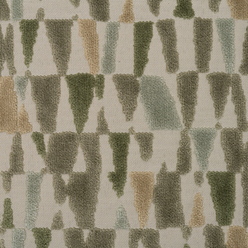Mosaic Cut Velvet Upholstery Fabric, Lilypond