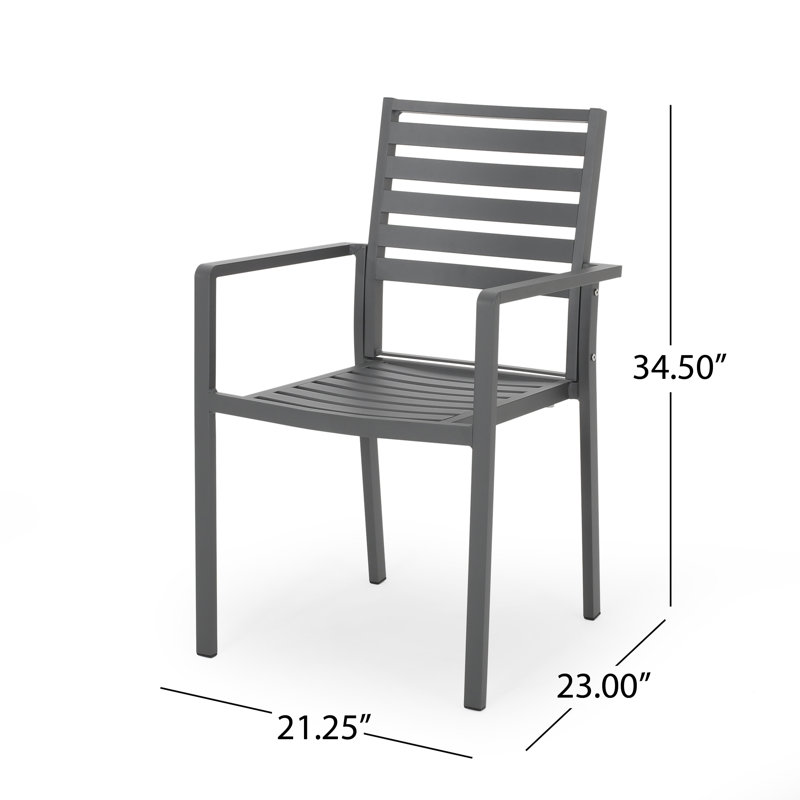 Chaise de salle à manger d'extérieur en aluminium Luxe