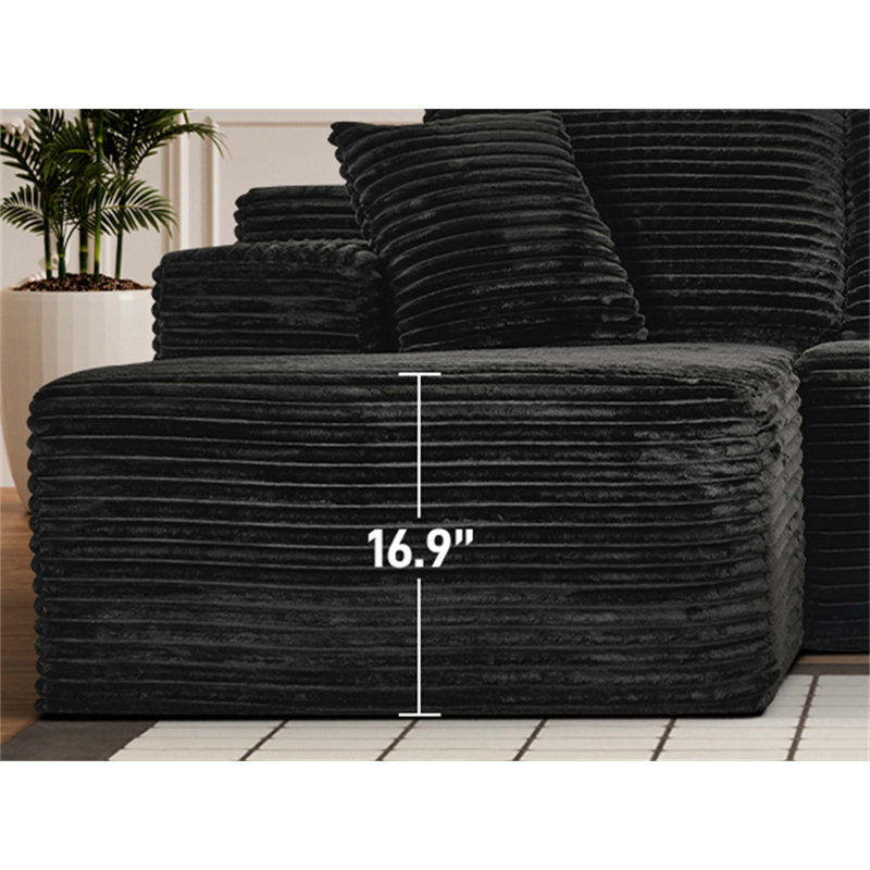 Canapé modulaire combiné avec fauteuil inclinable, canapé-lit minimaliste, siège profond, aucun assemblage requis pour un confort instantané