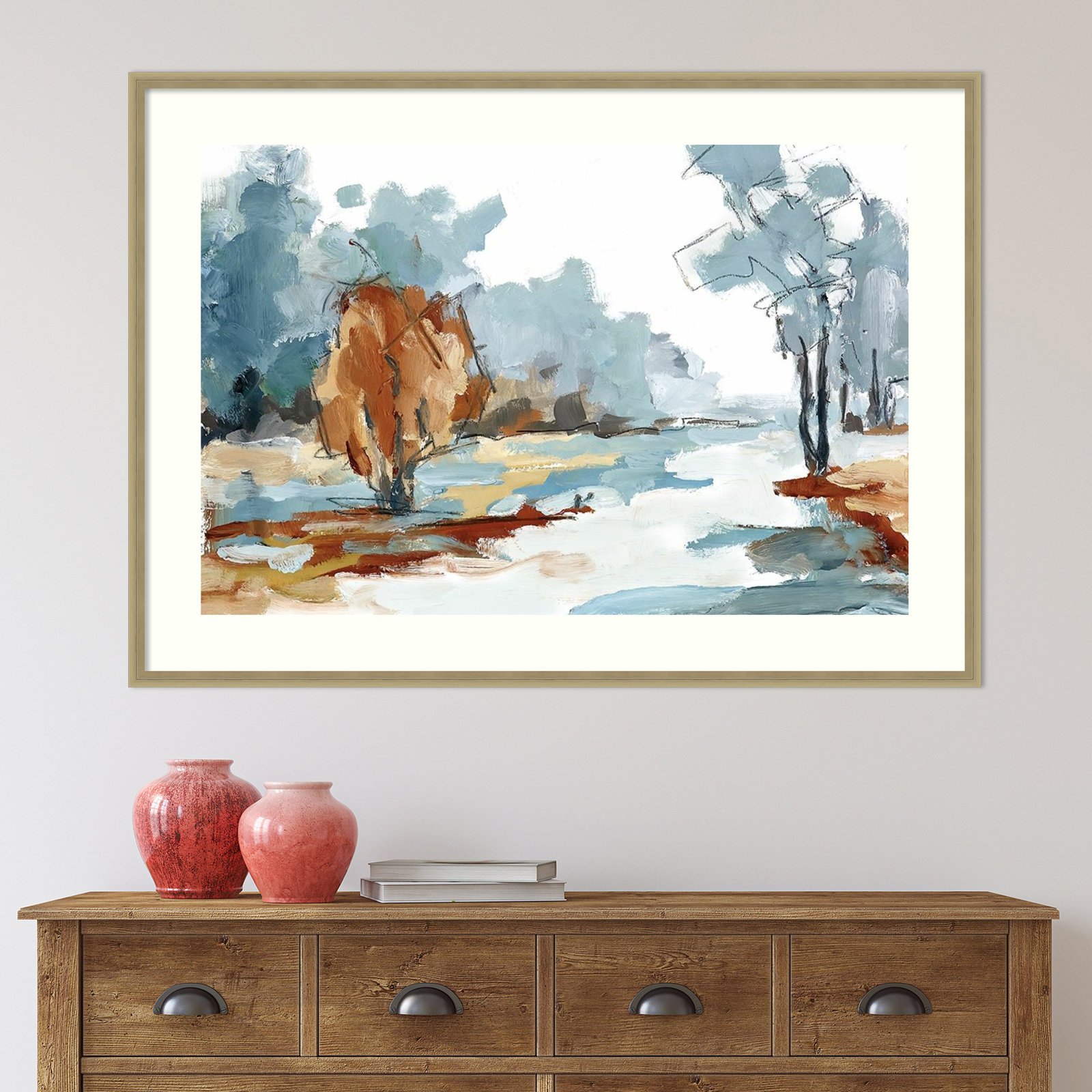 Backroads VI by Jacqueline Ellens, Champagne Framed Paper, 18" H x 25" W