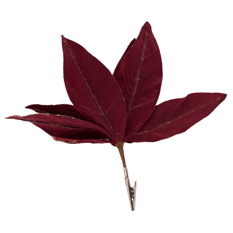 Velvet Poinsettia with Clip Burgundy