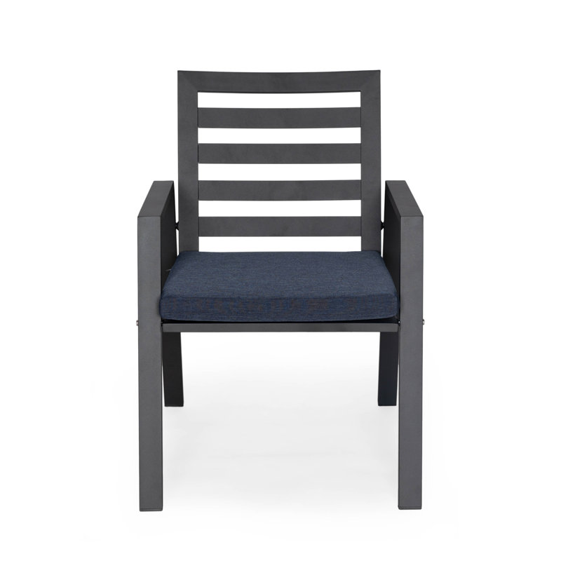 Ensemble de 2 fauteuils de patio Letendre, Bleu anthracite, Ensemble de 2