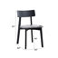 Ensemble de salle à manger compact 3 pièces, table en bois noir et deux chaises rembourrées grises