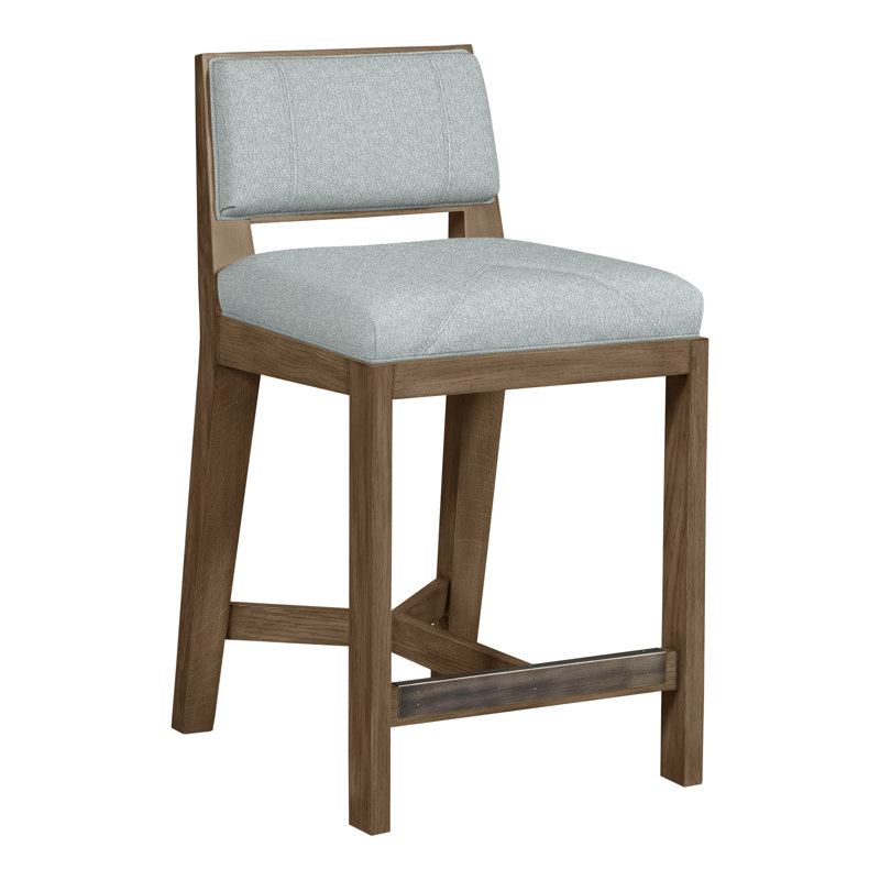 Scoville By Thom Filicia Upholstered Counter Stool with Solid Wood Frame, Hampton, Brume Ian