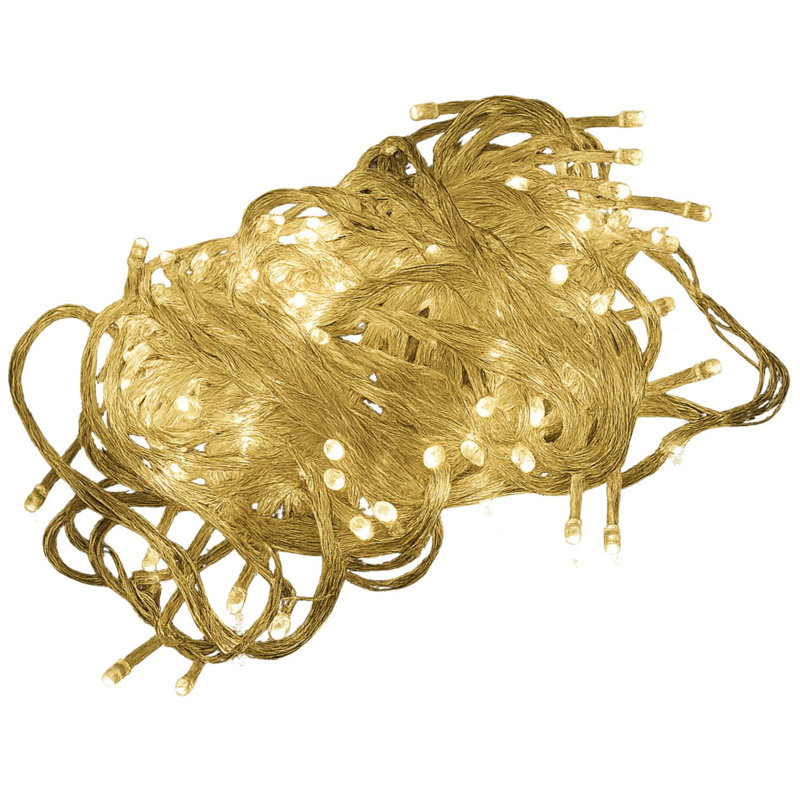  Guirlande 100 lumières DEL d'intérieur / d'extérieur avec fil transparent flexible - 33 pi, imperméable, écoénergétique, à brancher, pour les fêtes et les fêtes