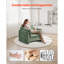 Chaise d'appoint rembourrée vert moderne avec coussin épais, dossier arqué et accoudoirs pour le salon, la chambre à coucher, le bureau et le bureau