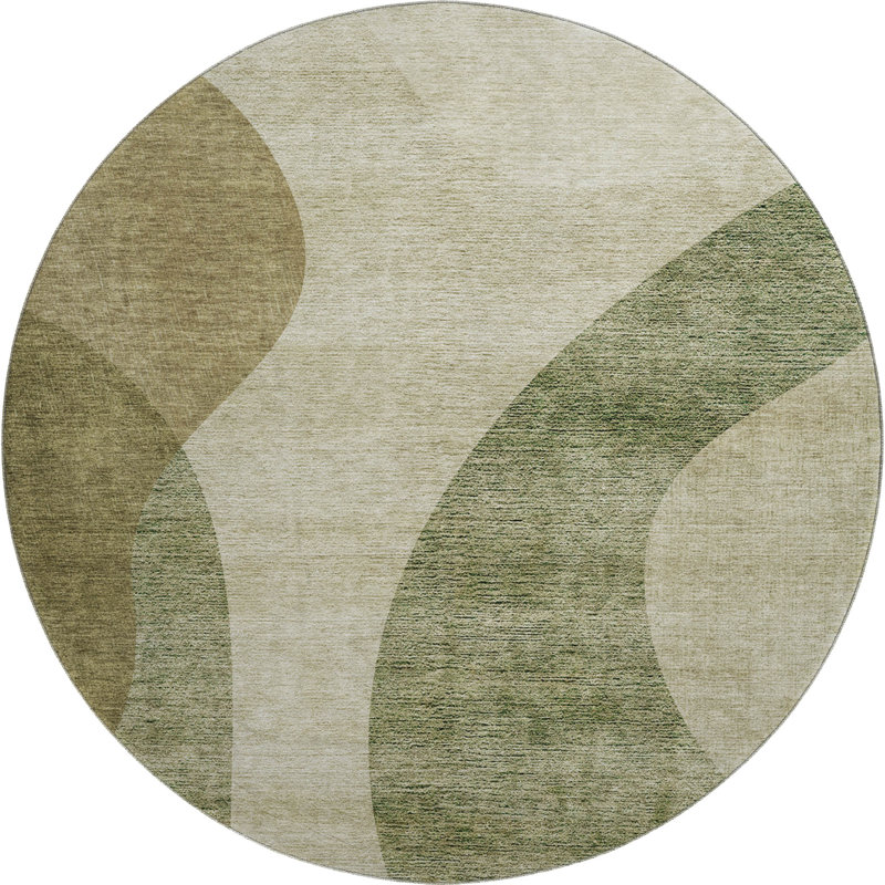 Premium Machine Washable Arnette Beige Rug, Round 8'