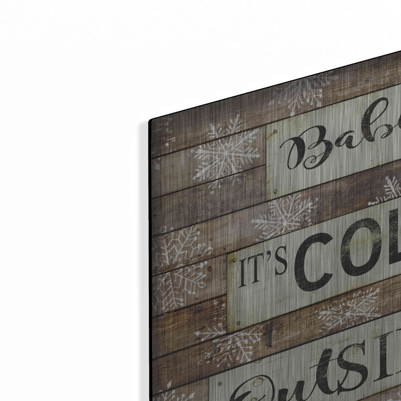 «Baby It's Cold Out» par Cindy Jacobs, art mural en métal, H 12 po x l 12 po
