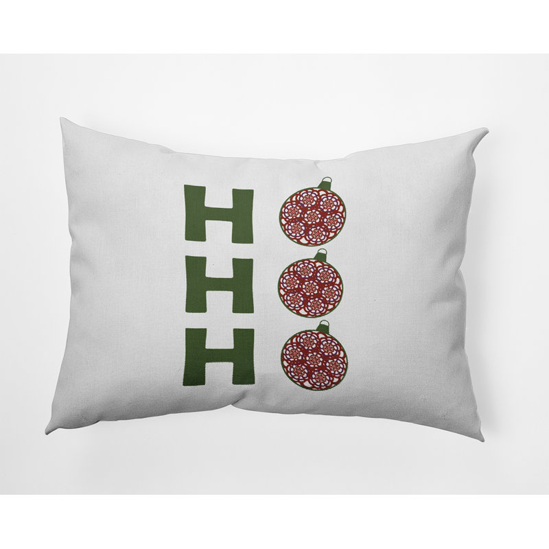 Coussin intérieur / extérieur Ho Ho Ho, Vert, H 14 po x l 20 po
