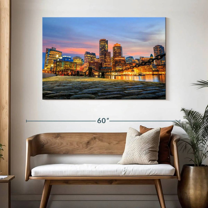 Boston Harbor Dusk Lights, 32" H x 48" W