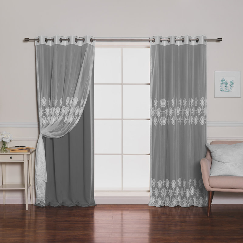 Paire de rideaux occultant et isolants Brunonas Mix & Match, L 52 po x L 84 po, Gris