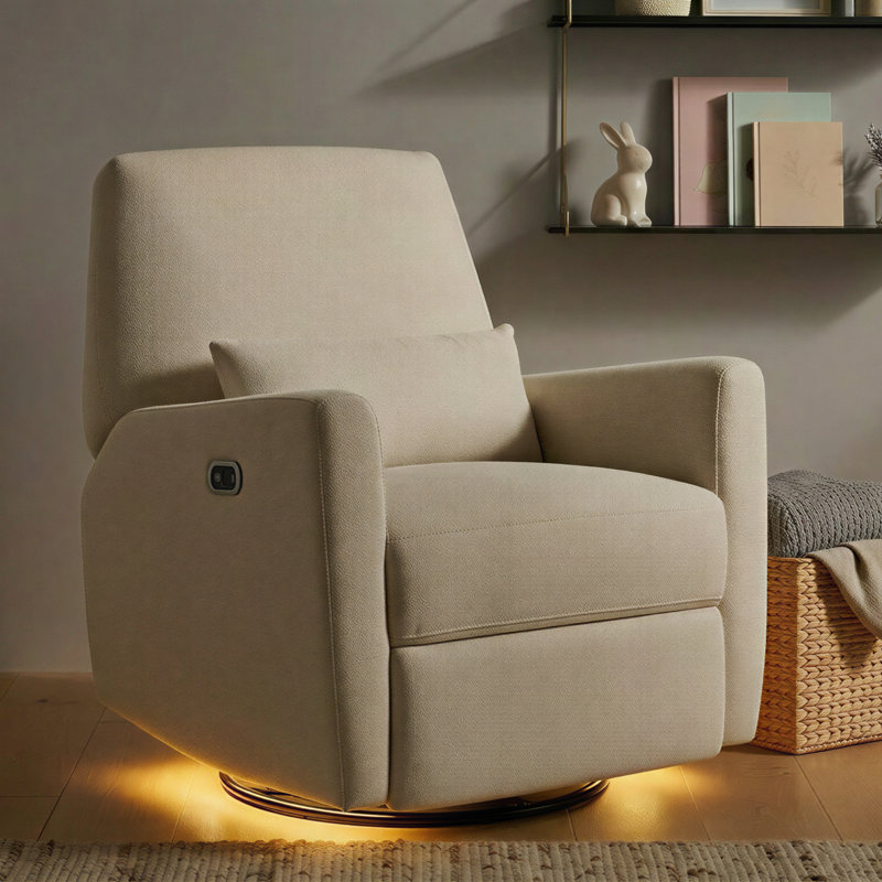 Maxi-Cosi Ansel Swivel Glider and Power Recliner with Night Light, Sand