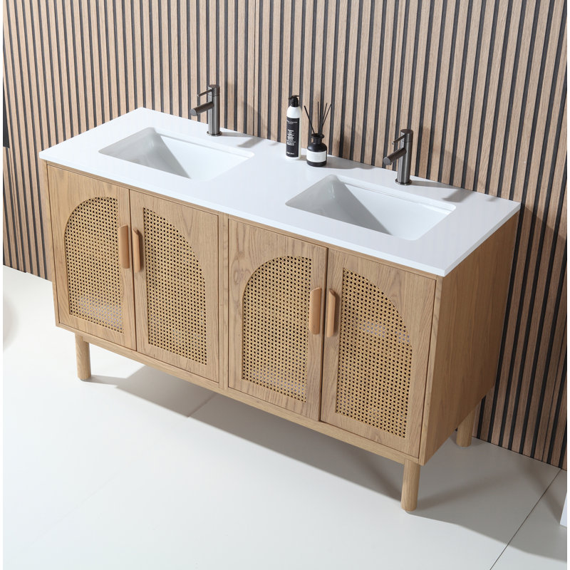 Nara 60" W Double Vanity, Yellow