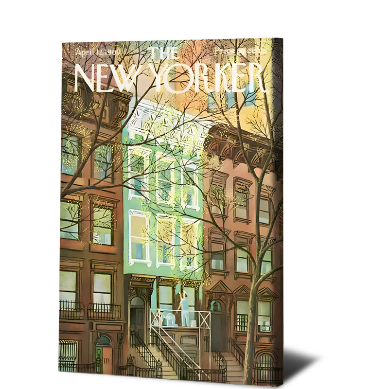 1 pièce, art mural, affiches encadrées, le New Yorker, 12 avril 69, H 16 po x l 24 po