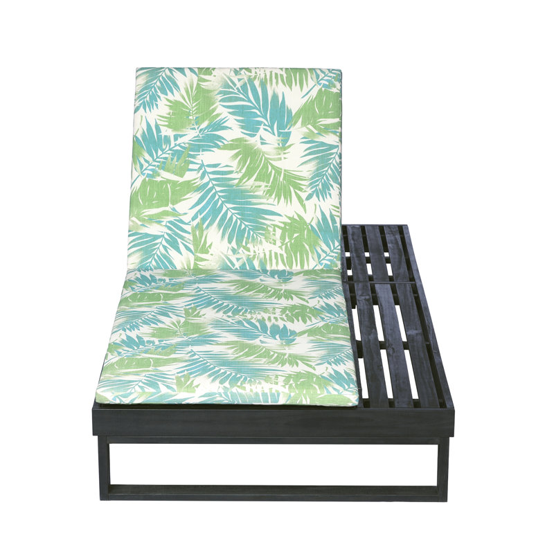 Chaise longue noire en bois d'acacia