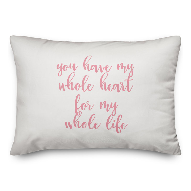  Coussin You You My Whole Heart, Rose / blanc