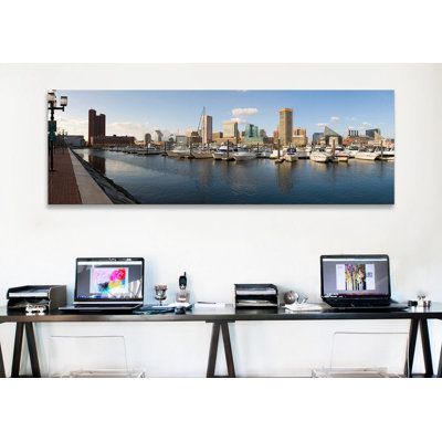 Bateaux de plaisance panoramiques moores chez une harbor, inner harbor, baltimore, maryland 2009, reproduction de photo sur toile