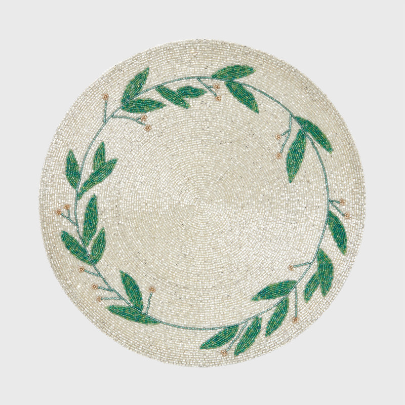 100% Cotton Round Beaded Placemat