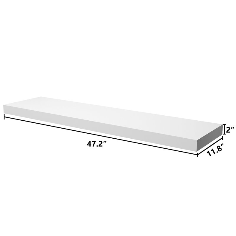 Tyechia Floating Shelf, 2" H x 47.2" W x 11.8" D