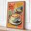 Coffee and Destinations Retro - Wrapped Canvas-131763550-131763558